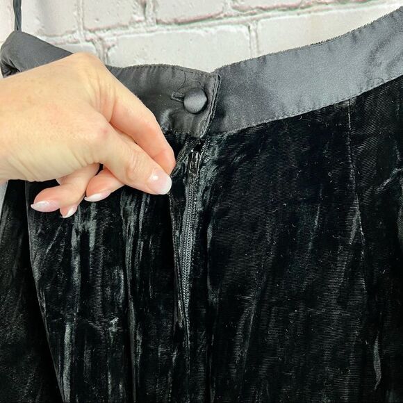 Vintage 80s Morgan TaylorCrushed Velvet Tuxedo Striped Pencil Skirt - Picture 9 of 10